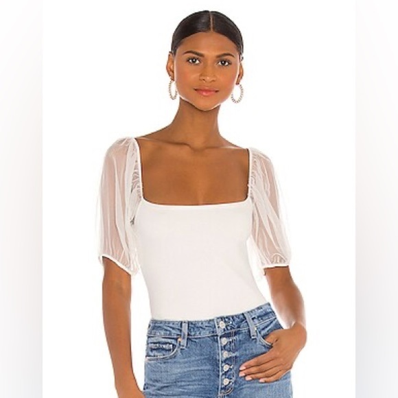 NWT Free People Puff Sleeve Ivory Top Intimately S Romantic Balletcore - Picture 4 of 12